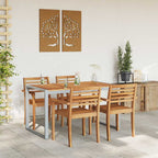Mesa de Jardín Gris 140 x 80 x 75 cm Madera de Acacia Sólida