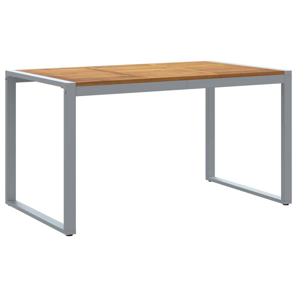 Mesa de Jardín Gris 140 x 80 x 75 cm Madera de Acacia Sólida
