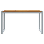 Mesa de Jardín Gris 140 x 80 x 75 cm Madera de Acacia Sólida