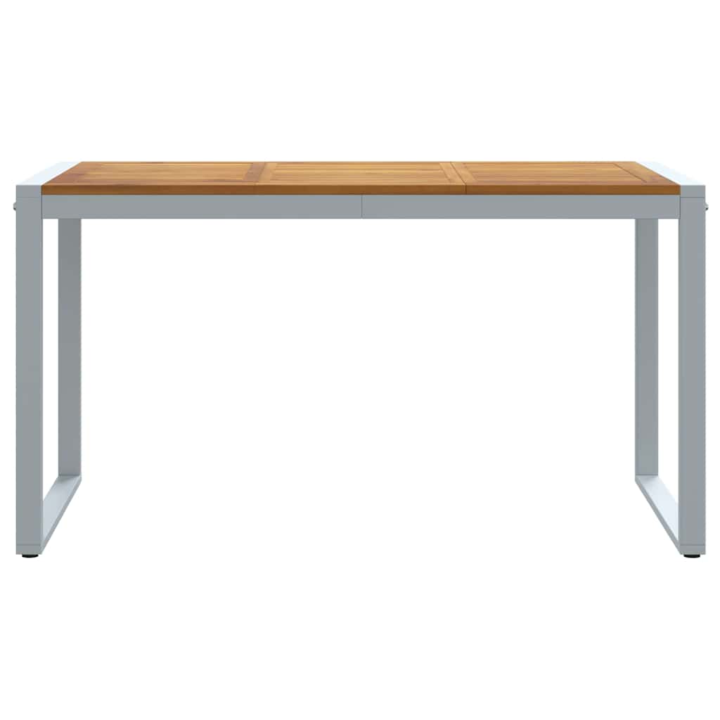 Mesa de Jardín Gris 140 x 80 x 75 cm Madera de Acacia Sólida