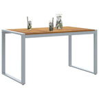 Mesa de Jardín Gris 140 x 80 x 75 cm Madera de Acacia Sólida