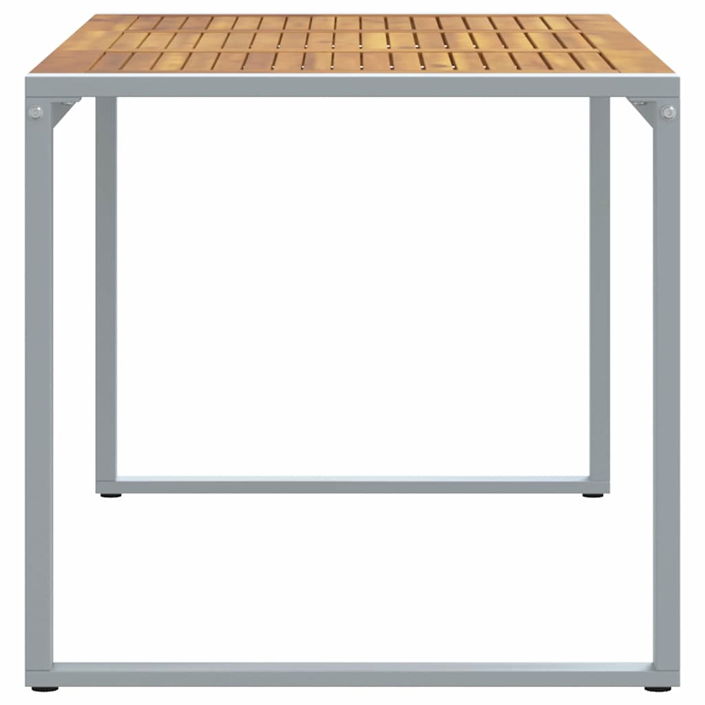 Mesa de Jardín Gris 140 x 80 x 75 cm Madera de Acacia Sólida