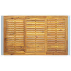 Mesa de Jardín Gris 140 x 80 x 75 cm Madera de Acacia Sólida