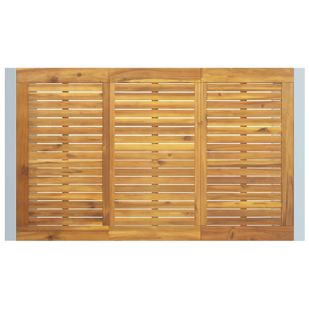 Mesa de Jardín Gris 140 x 80 x 75 cm Madera de Acacia Sólida