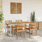 Mesa de Jardín Gris 140 x 80 x 75 cm Madera de Acacia Sólida