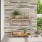 Mesa de exterior con estante Natural y Gris 110 x 35 x 75 cm
