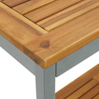 Mesa de exterior con estante Natural y Gris 110 x 35 x 75 cm