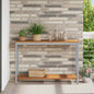 Mesa de exterior con estante Natural y Gris 110 x 35 x 75 cm
