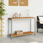 Mesa de exterior con estante Natural y Gris 110 x 35 x 75 cm