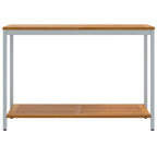 Mesa de exterior con estante Natural y Gris 110 x 35 x 75 cm