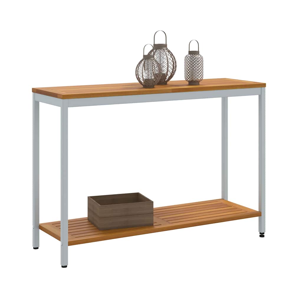 Mesa de exterior con estante Natural y Gris 110 x 35 x 75 cm