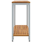 Mesa de exterior con estante Natural y Gris 110 x 35 x 75 cm