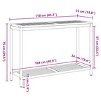 Mesa de exterior con estante Natural y Gris 110 x 35 x 75 cm