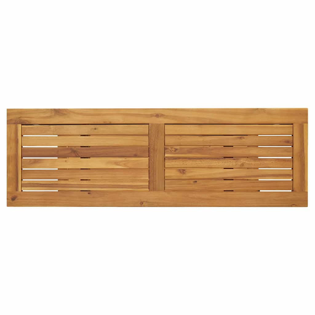 Mesa de exterior con estante Natural y Gris 110 x 35 x 75 cm
