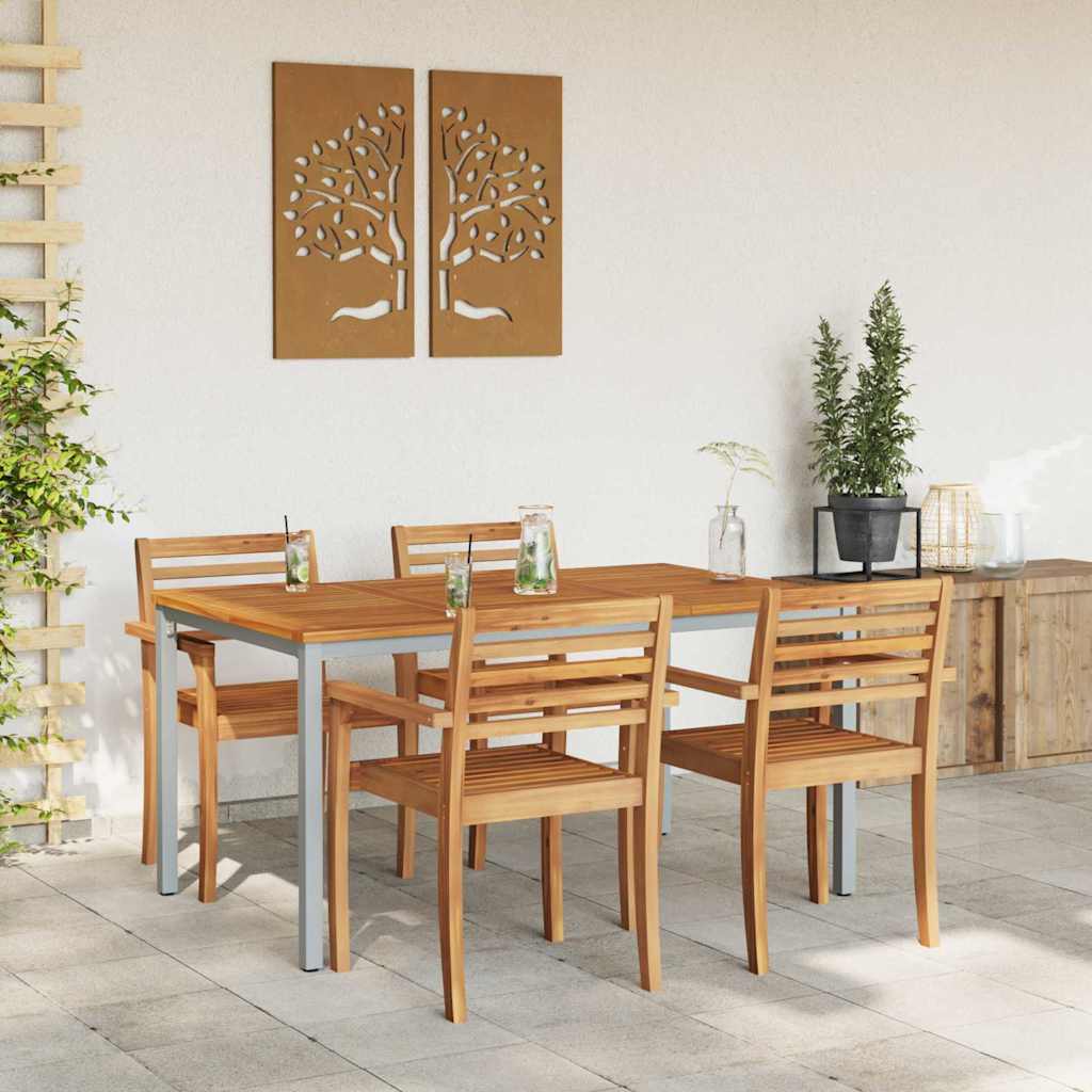 Mesa de exterior Natural y Gris 150 x 90 x 75 cm