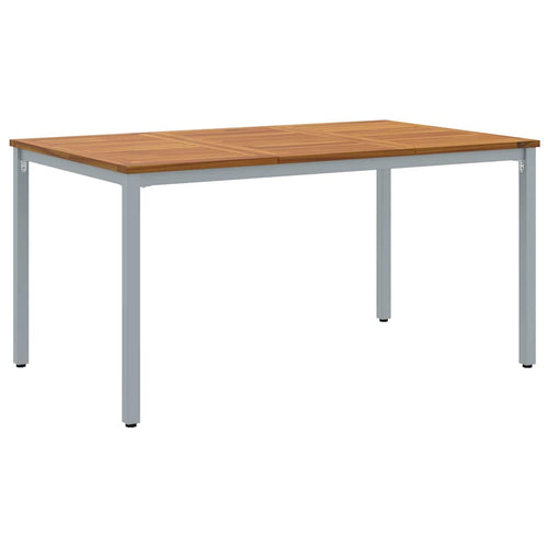 Outdoor Dining Table Natural and Gray 150 x 90 x 75 cm
