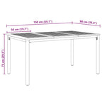 Mesa de exterior Natural y Gris 150 x 90 x 75 cm
