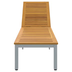 Tumbona Gris 200 x 55 x 35 cm Madera de Acacia Sólida