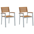 Silla de Jardín 2 pcs Marrón 56 x 57 x 87 cm