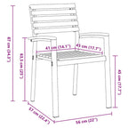 Silla de Jardín 2 pcs Marrón 56 x 57 x 87 cm