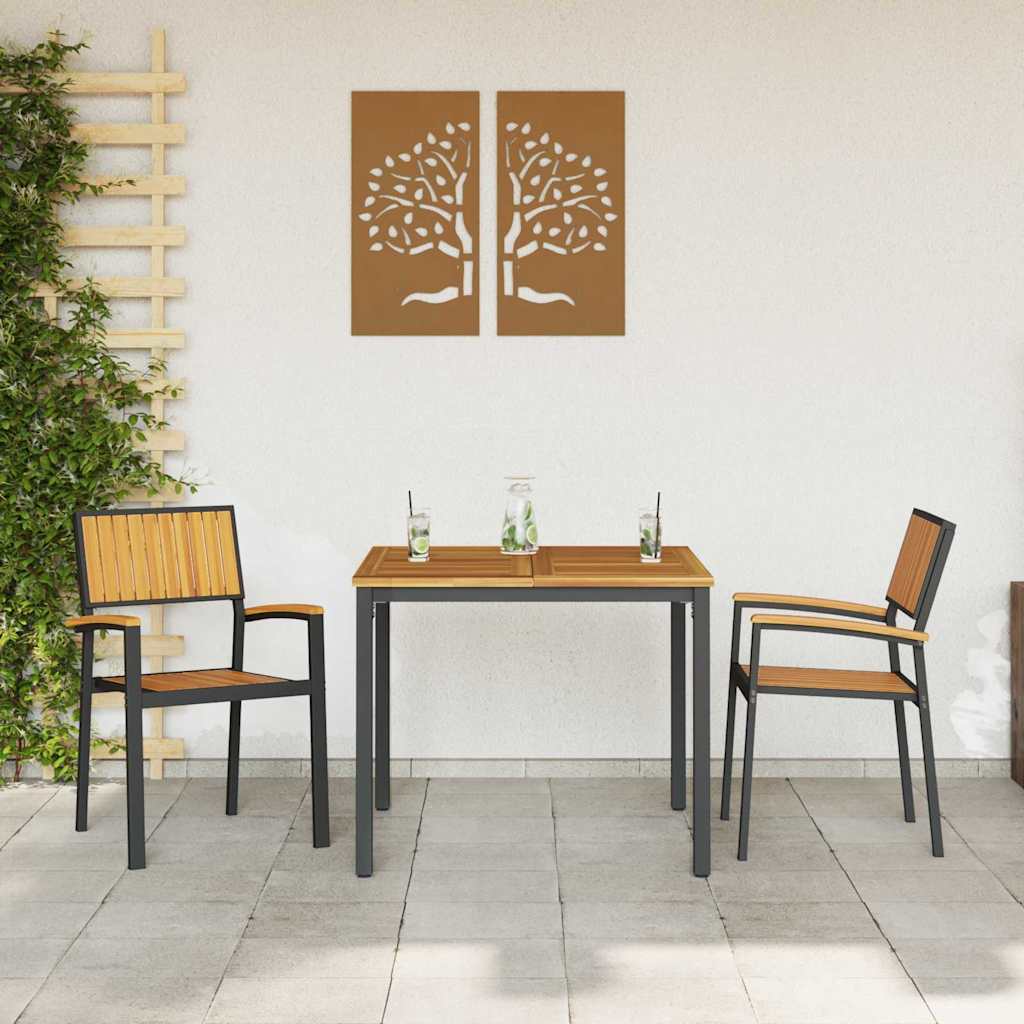 Silla Apilable 2 pcs Marrón 56 x 57 x 87 cm