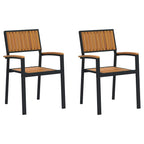 Silla Apilable 2 pcs Marrón 56 x 57 x 87 cm