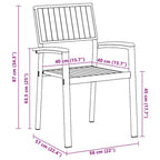 Silla Apilable 2 pcs Marrón 56 x 57 x 87 cm