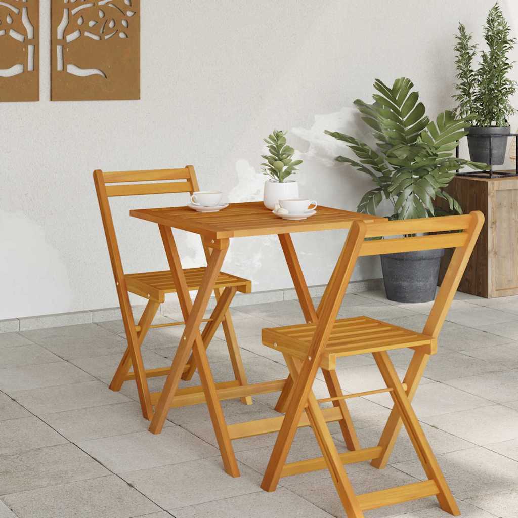 Mesa de Jardín Natural 60 x 60 x 72 cm Madera de Acacia Sólida