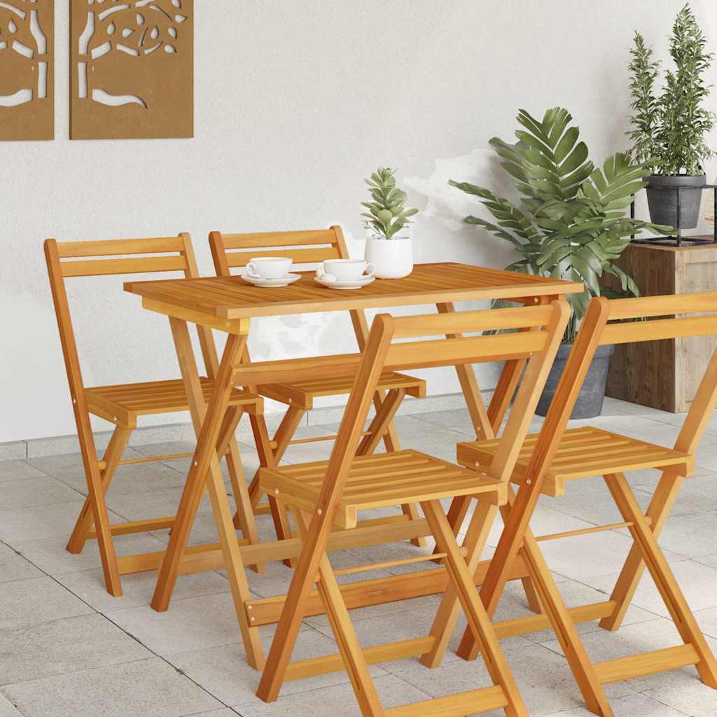 Mesa de Jardín Marrón 90 x 55 x 75 cm Madera de Acacia Sólida
