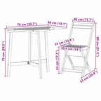 Conjunto bistro 3 pcs Aceite Natural Madera de Acacia Sólida