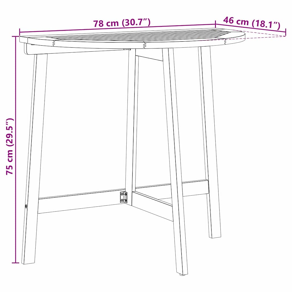Conjunto bistro 3 pcs Aceite Natural Madera de Acacia Sólida
