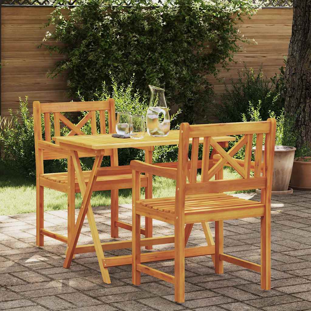 Banco de exterior 2 pcs Natural 56 x 55,5 x 90 cm