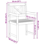 Banco de exterior 2 pcs Natural 56 x 55,5 x 90 cm