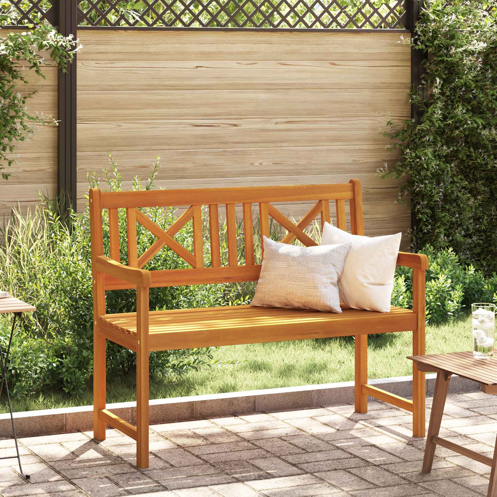 Banco de exterior Natural 110 x 55,5 x 90 cm