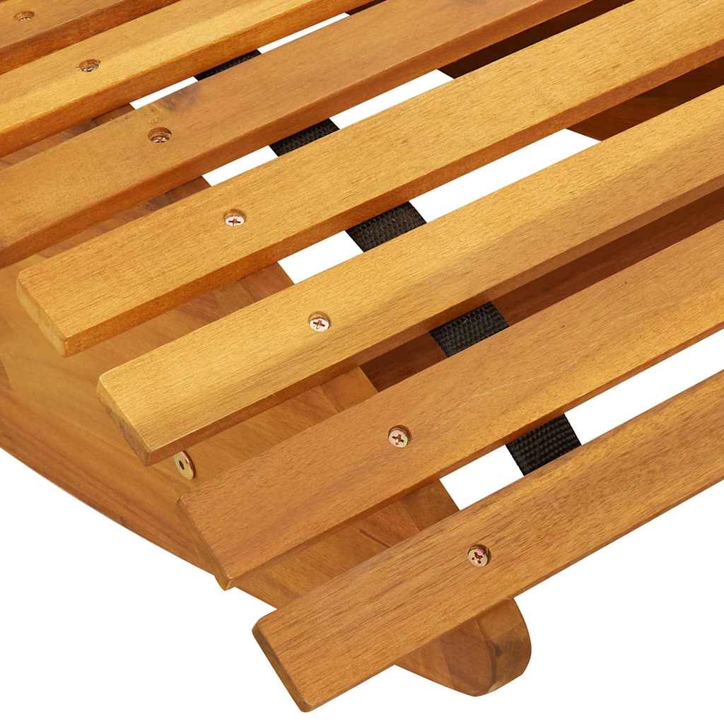 Tumbona 2 pcs Marrón 154 x 60 x 74 cm Madera de Acacia Sólida