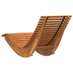 Tumbona 2 pcs Marrón 154 x 60 x 74 cm Madera de Acacia Sólida