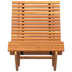 Tumbona 2 pcs Marrón 154 x 60 x 74 cm Madera de Acacia Sólida