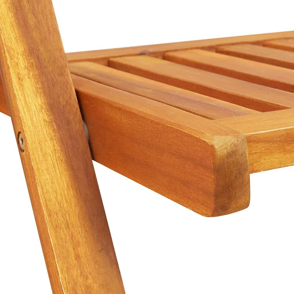 Mesa de Jardín 5 pcs Marrón Madera de Acacia Sólida