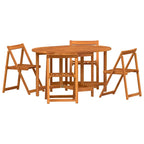 Mesa de Jardín 5 pcs Marrón Madera de Acacia Sólida