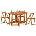 Mesa de Jardín 5 pcs Marrón Madera de Acacia Sólida