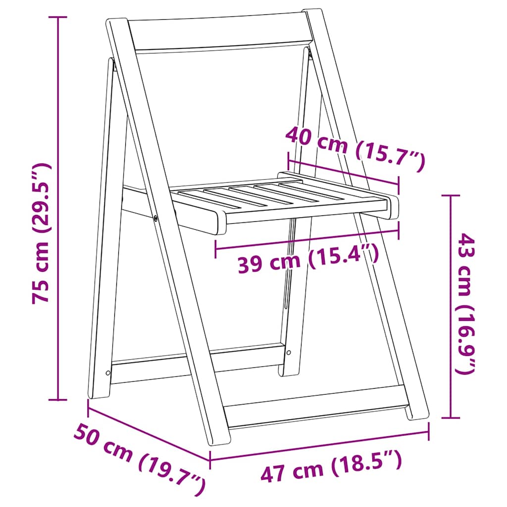 Mesa de Jardín 5 pcs Marrón Madera de Acacia Sólida