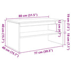 Mueble de TV madera contrachapada gris hormigón 80x40x40 cm