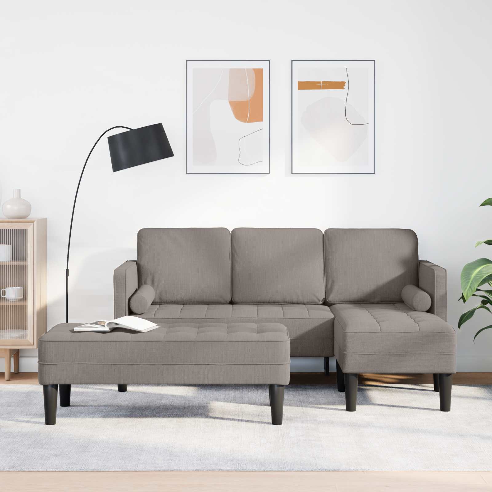 Juego de Sofá 2 pcs Gris Nube 173 x 131 x 67 cm Poliéster