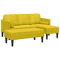 Sofa Set with Cushion 2 pcs Yellow Polyester