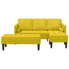 Juego de Sofá con cojín 2 pcs Amarillo Poliéster