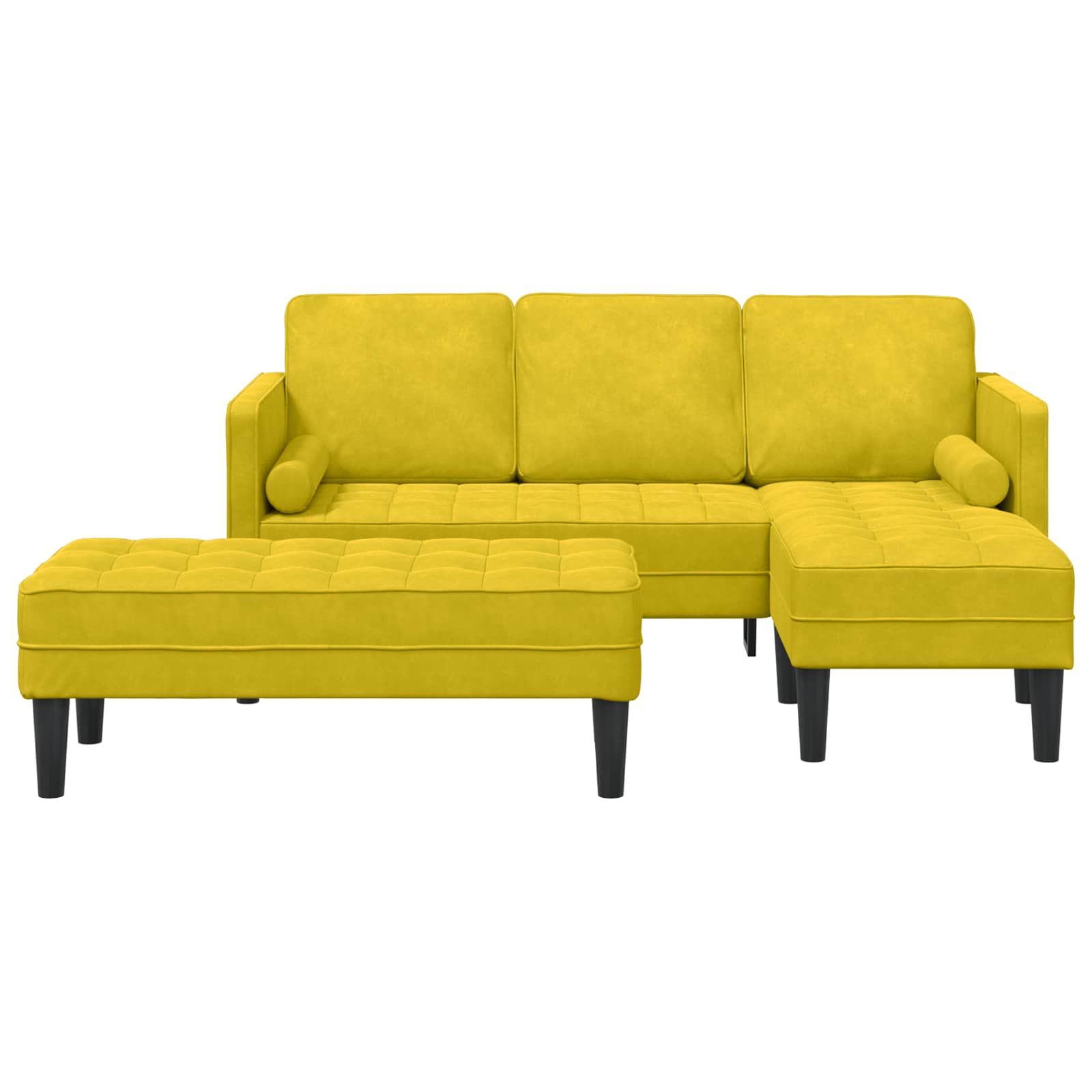 Juego de Sofá con cojín 2 pcs Amarillo Poliéster