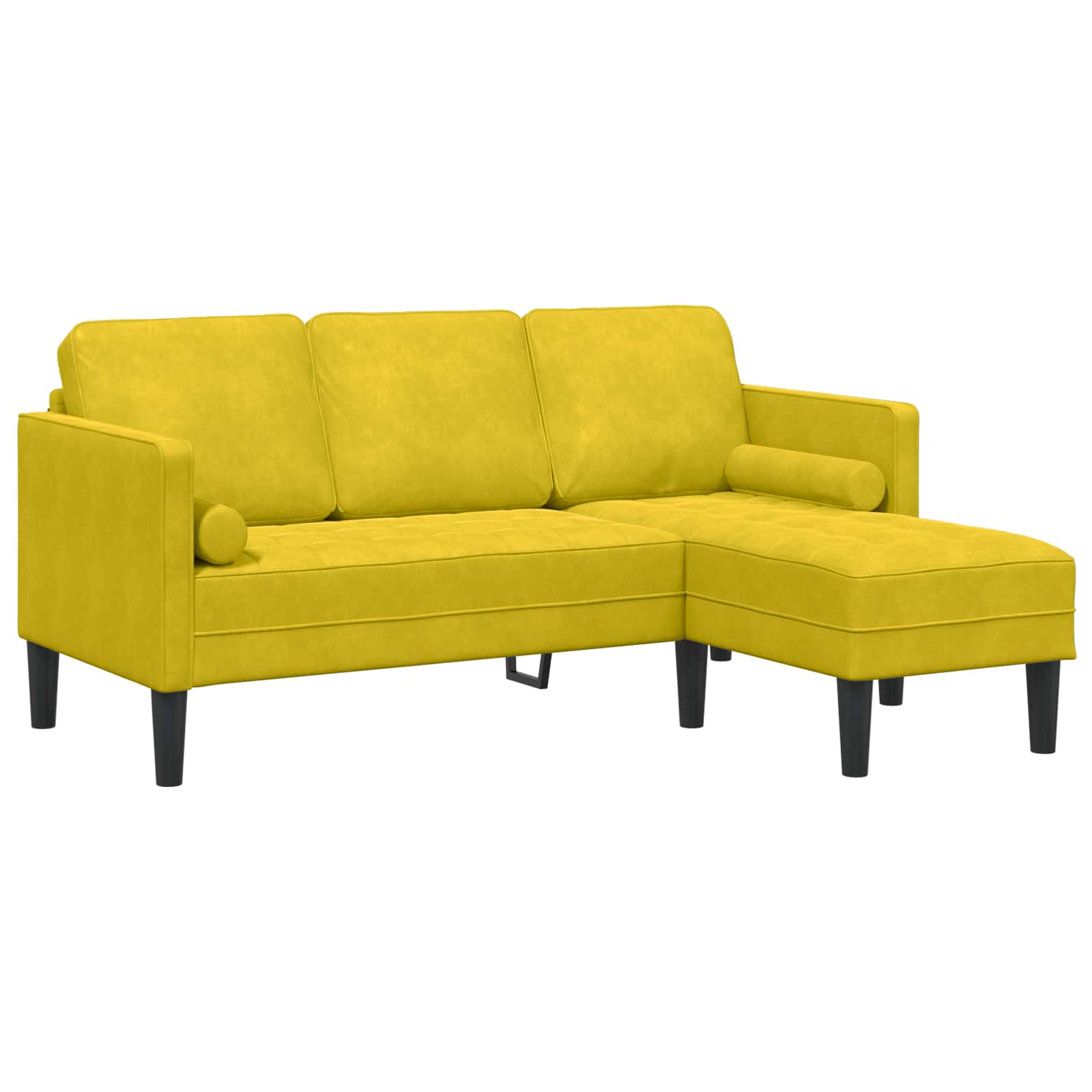 Juego de Sofá con cojín 2 pcs Amarillo Poliéster