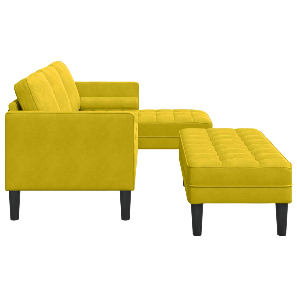 Juego de Sofá con cojín 2 pcs Amarillo Poliéster