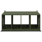 Nido para gallinas con 4 compartimentos de metal verde oliva