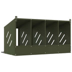 Nido para gallinas con 4 compartimentos de metal verde oliva